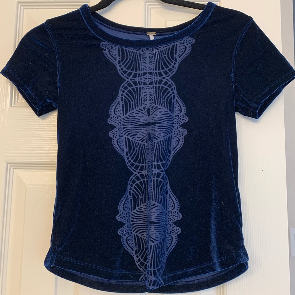 Free people velvet navy top